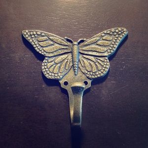 Bronze and gold butterfly wall hook